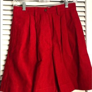 Maren Sport Petite Red Corduroy Shorts sz 8 Nvr wn
